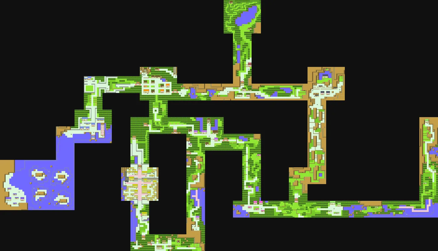 Johto Overworld map from Pokémon Gold