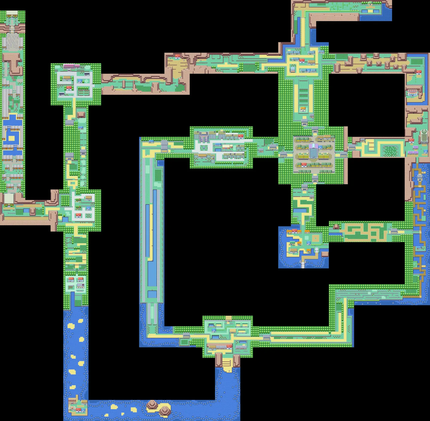 Kanto Overworld map from Pokémon LeafGreen