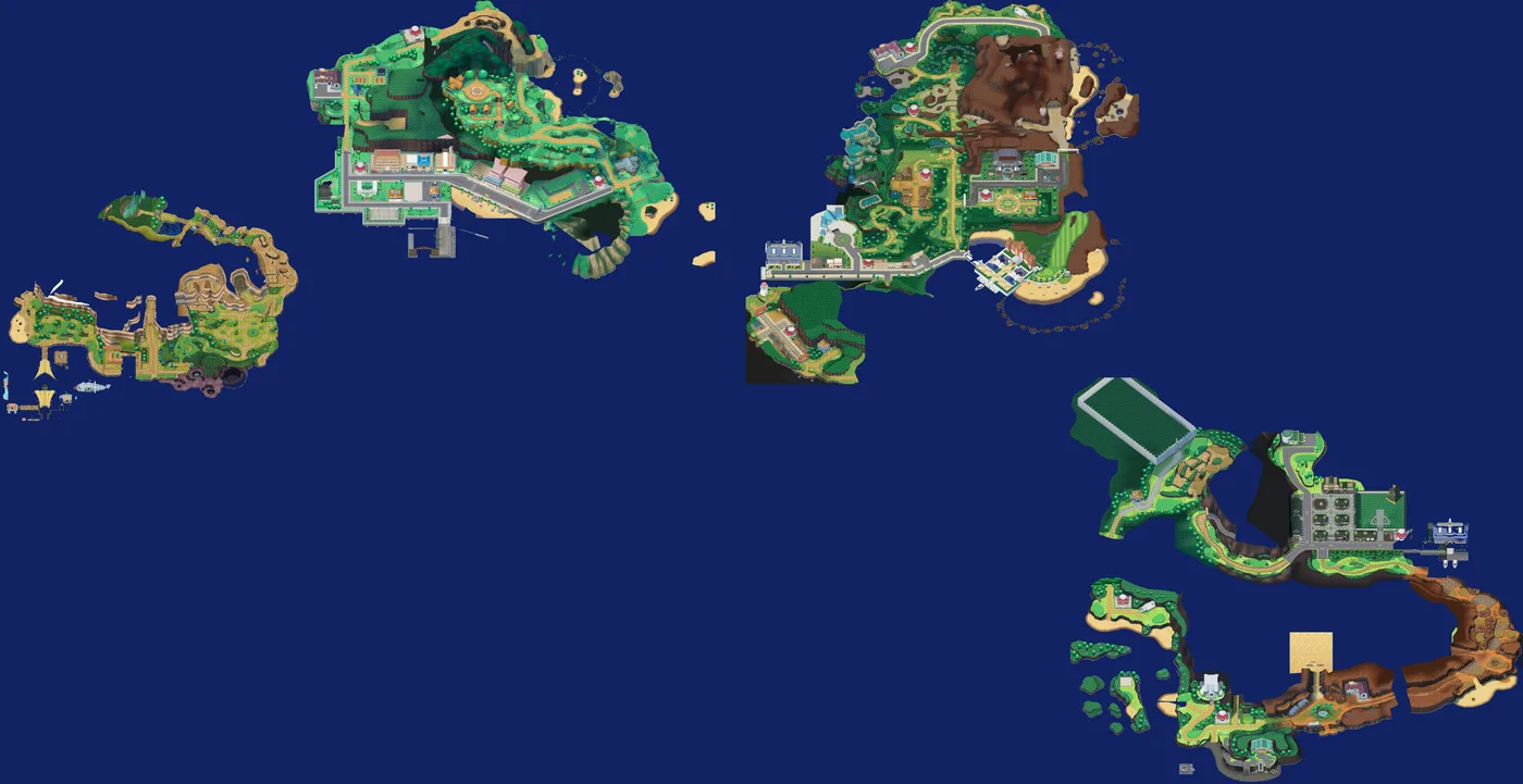 Alola map from Pokémon Moon